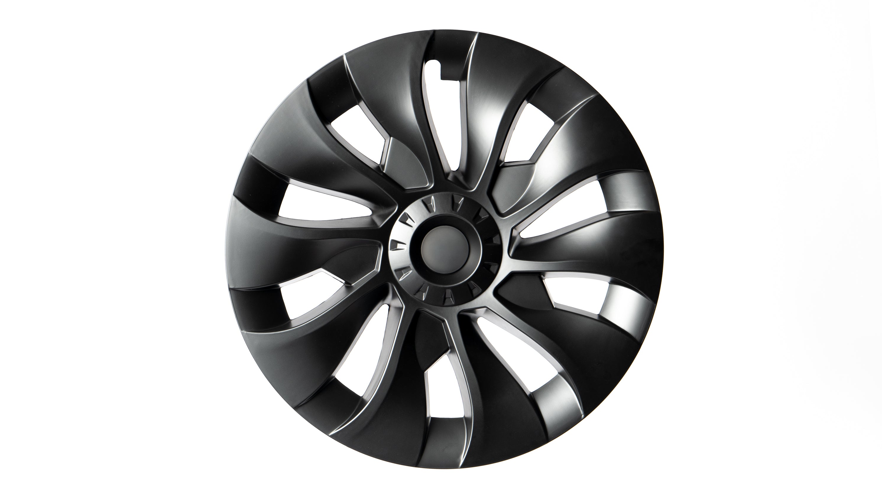 Performance hubcaps in turbine design for the Tesla Model 3