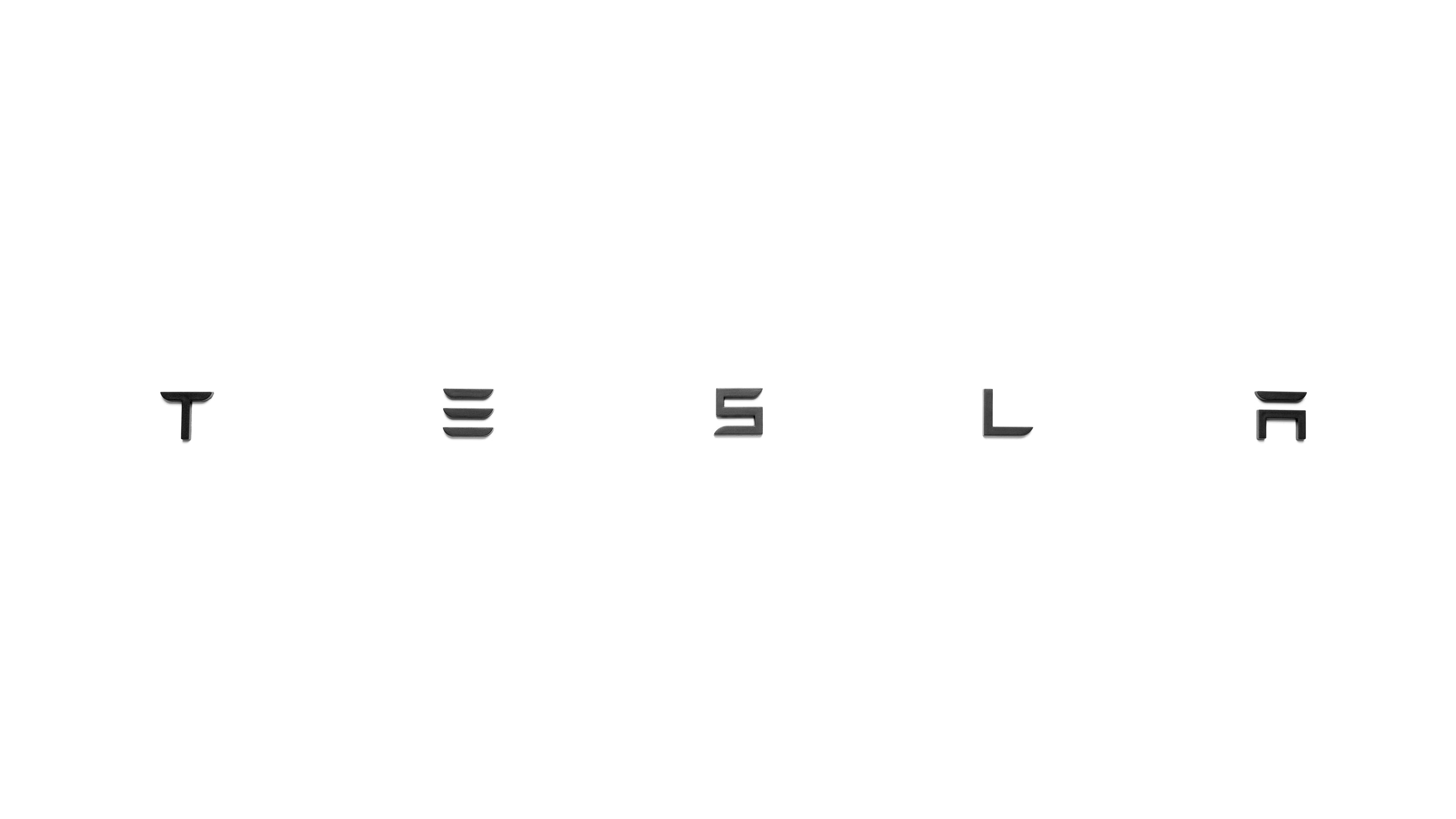 Tesla Schriftzug in Schwarz für alle Tesla Modelle - Shop4Tesla