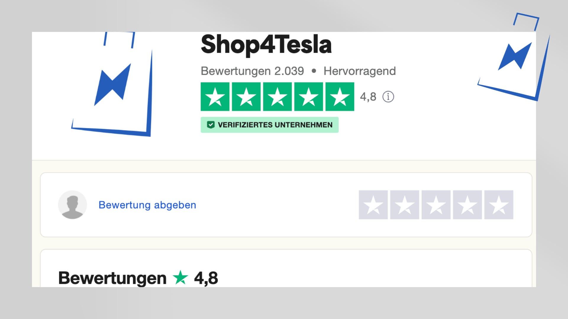 Shop4Tesla sagt Danke zu über 2000 Bewertungen auf Trustpilot! - Shop4Tesla