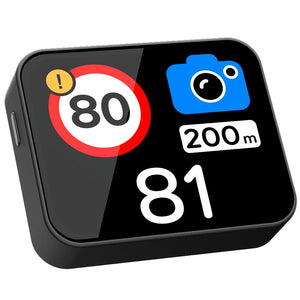 Saphe T avertizor de trafic cu ecran tactil AMOLED, afișaj al limitelor de viteză, avertizare radar și viteză
