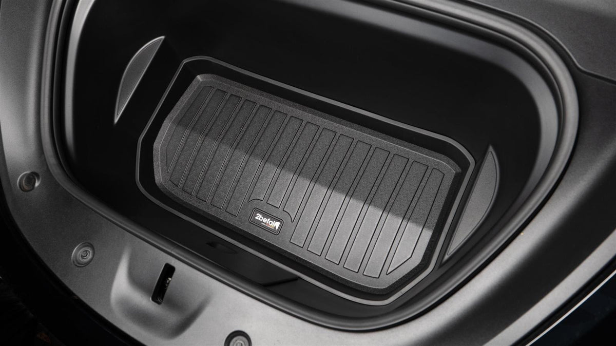 2befair Allwettermatte Frunk (Kofferraum vorne) für das Tesla Model Y – Frunkmatte im Frunk eingelegt