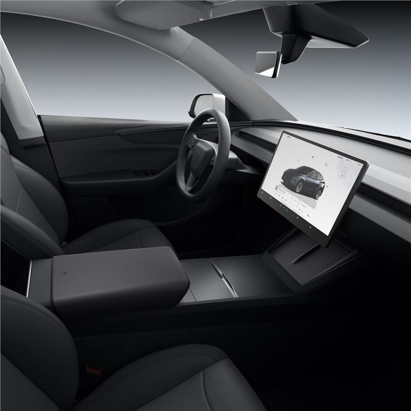 Pohled do interiéru Tesla Model Y Juniper se středovou konzolí