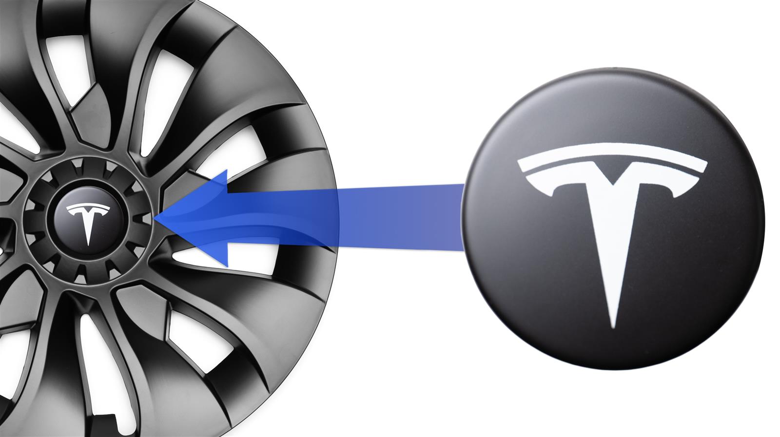 Logos (4x) for hub caps of the Tesla Model 3/Y