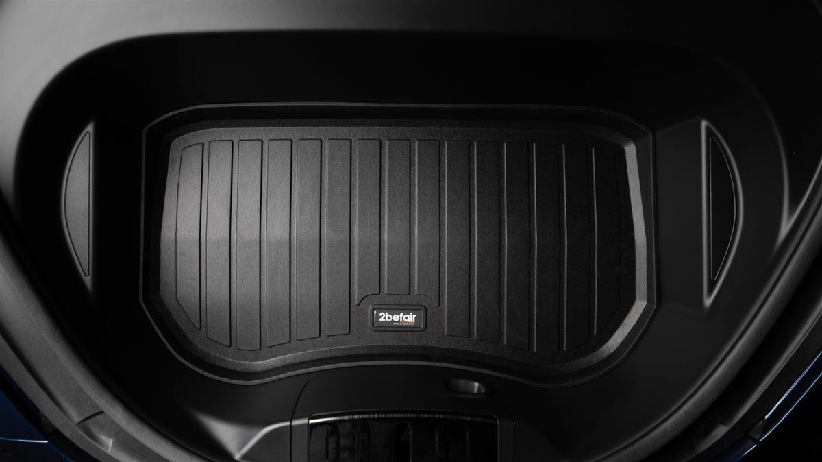 2befair Premium Gummimatte Frunk (Kofferraum vorne) für das Tesla Model 3 – Frunkmatte im Frunk eingelegt