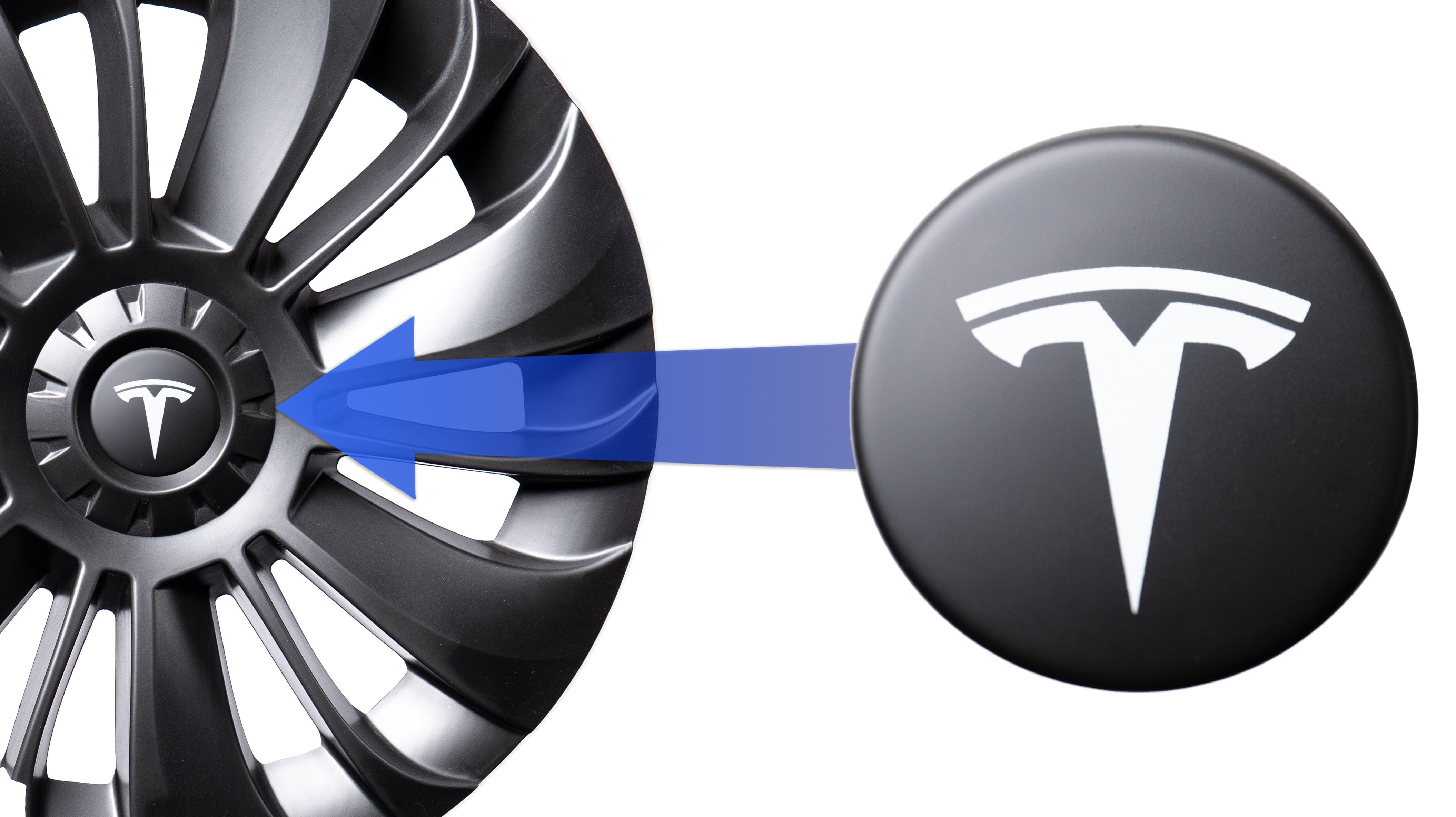 Logos (4x) für Radkappen des Tesla Model 3/Y - Shop4Tesla