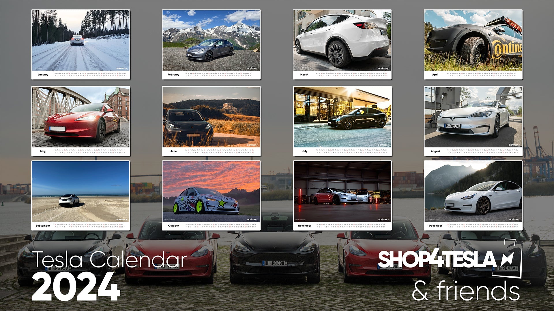 Tesla Kalender 2024 von Shop4Tesla & Friends - Shop4Tesla